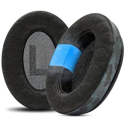 WC Freeze V2 Cloud - Angled Cooling Gel Earpads Compatible with HyperX Cloud Series by Wicked Cushions | Angled Pads for Extreme Comfort, New Freeze V2 Cooling Fabric, Extra Thick | Black Camo - color: Black Camo