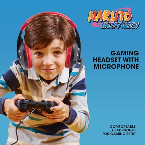 Naruto Gaming Headset with Mic, Wired Headphones, Microphone, LED Lights | Naruto wired gaming headset, mic, LED lights, padded over-ear comfort, enhanced audio, PC gaming setup. - color: Naruto