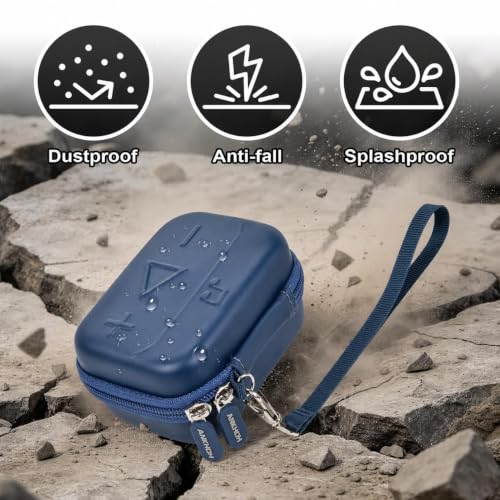 ANKHOH Hard Speaker Case for JBL Go 5/4/3 with Wrist Strap, Case Only - color: Blue