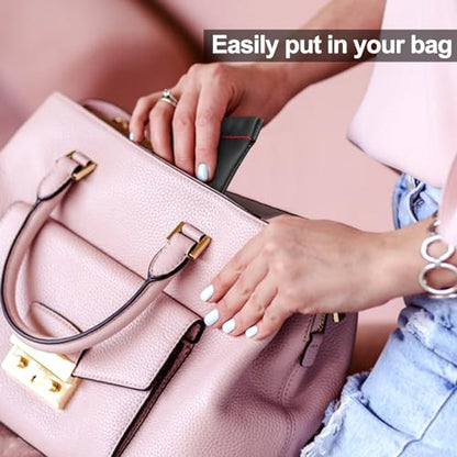 Quacc 3 PCS Earphone Pouch, PU Leather Headphone Storage Bag | Portable Earbud Pouch, Soft, Elastic Snap Spring Pouch for Storing Earphones, Coins, Keys, USB Flash Drives, Jewellery