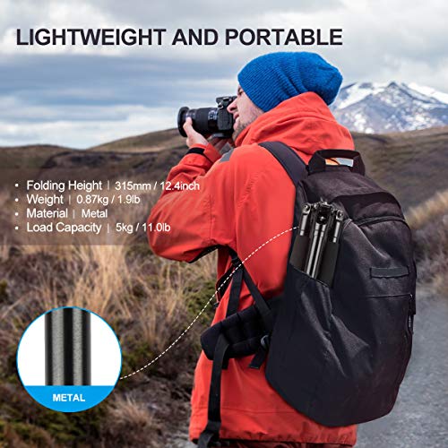 SIRUI Traveler 5AX 52″Aluminum Camera Tripod, 360° Panorama B-00K Ball Head and Arca Swiss Quick Release Plate, Folded Height 12.4", Load up to 6kg/13.2lbs - style: Traveler 5AX