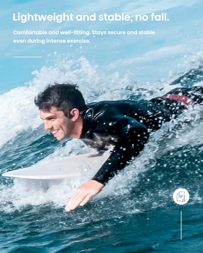Swimming Headphones Underwater, Bone Conduction Headphones for Swimming, Bluetooth 5.4 Wireless Open Earphones with MP3 Mode 32GB Memory, IP68 Waterproof Swimming Headphone for Running, Surfing