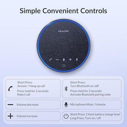 FreeChat Conference Speakerphone, 3 AI Mics 360 Voice Pickup | Smart Noise Cancelling, Portable Speaker for Video Calls, Home Office & Small Team Meetings - color: FreeChat 101(3 Mics)