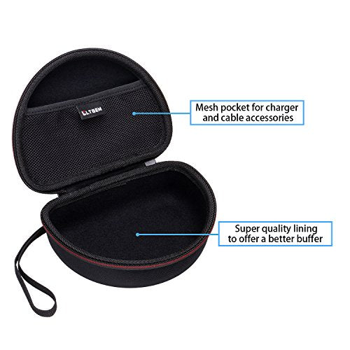 LTGEM Case Compatible with Beats Solo 4 / Studio Pro Headphone, Hard Travel Carrying Case for Beats Solo 4 / Studio Pro Headphone, Black+Black - color: Black+Gray1