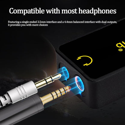 HiFi Audio Decoder Amplifier, Portable USB DAC Headphone Amp with 48kHz/16bit & 120dB, 3.5mm/4.4mm Balanced Output for Smartphone, PC, HiFi Earphones
