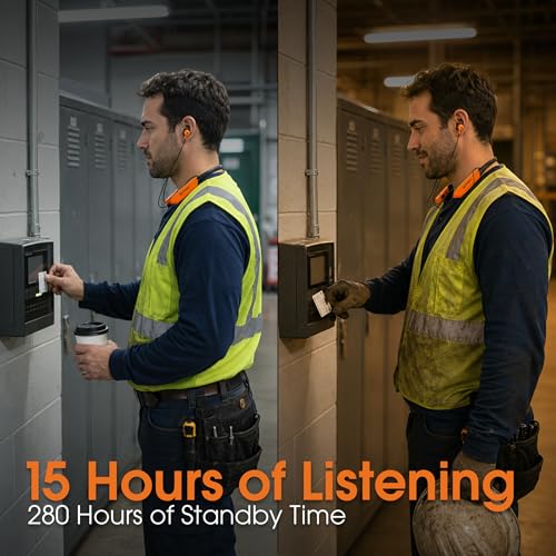 Manhattan Bluetooth 5.2 Neckband Earbuds, 15-Hour Battery, IPX4 Mic - color: Black/Orange