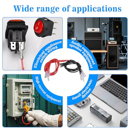 30Pcs Speaker Connectors, 2.8mm, 4.8mm, 6.3mm, Quick Splice | Female Wire with Insulating Sleeves, Crimp Terminal Assortment
