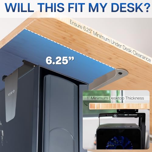 VIVO Under Desk and Wall Office PC Mount w/Swivel - size: Mid Towers