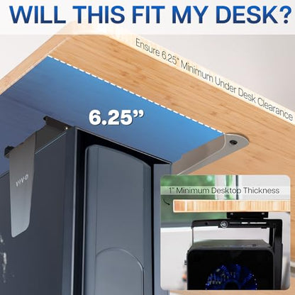 VIVO Under Desk and Wall Office PC Mount w/Swivel - size: Mid Towers