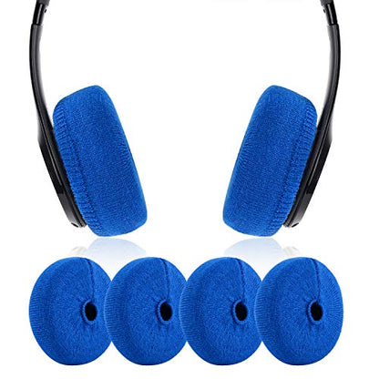Earpads Sweater Cover Protectors with Knit Fabric for Beats Solo 3/2, Solo HD/Mixr/EP Headphones and Other Headsets with 1.57-3.14 Inches Ear Cushions [ 2 Pairs ](Blue)