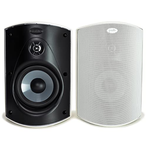 Polk Audio Atrium 5 Outdoor Speakers with Powerful Bass (Pair, White) - color: White, size: 2 Speakers, style: Atrium 5