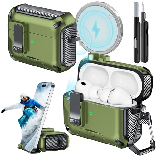 for AirPods Pro 3 Case Safety Lock (Dark Green) - color: W-Dark Green