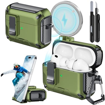 for AirPods Pro 3 Case Safety Lock (Dark Green) - color: W-Dark Green
