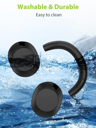 2-in-1 Silicone Protective Cover Set for Sony 1000X THE COLLEXION Headphones, Sweatproof Headband Cover + Integrated Ear Cups Protector (Ear Pads & Shell), Full Coverage(Black) - color: Black