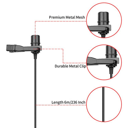 BOYA BY-M1 3.5mm Electret Condenser Microphone with 1/4" adapter for Smartphones iPhone DSLR Cameras PC