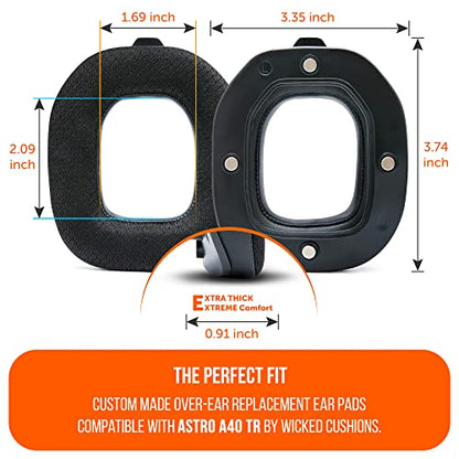 WC Freeze A40 - Hybrid Fabric Cooling Gel Earpads for Astro A40 TR | Made by Wicked Cushions | Improved Durability, Thickness & Sound Isolation | Black - color: Black