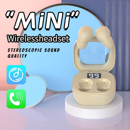 Smallest Invisible Sleep Earbuds Bluetooth 5.3 for Side Sleepers Small Ears | Tiny discreet earbuds with LED Display & ENC Noise Cancelling, ultra lightweight for overnight sleep & small ear canals - color: Skin color