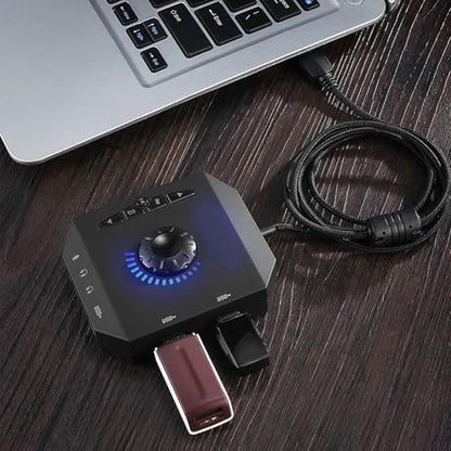 USB Sound Card External Sound Adapter with Headphone Mics for Simultaneous Use on Laptop Gaming Card - color: Or