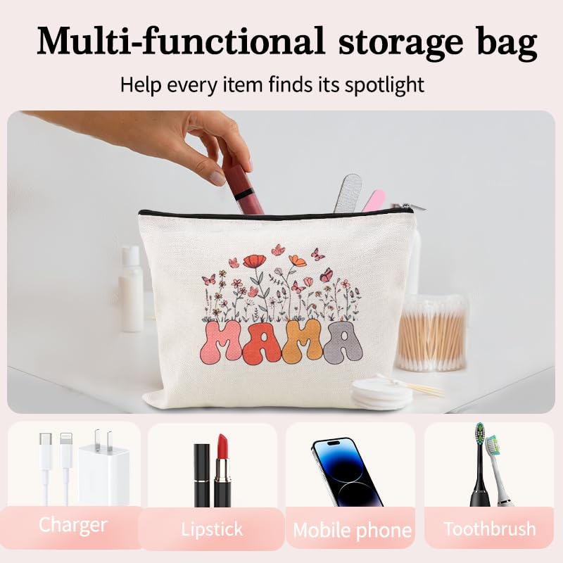 Small Mama Makeup Bag Pouch Birthday Mothers Day Gifts for Mom from Daughter Son Mom Things Stuff Bag Mother Accessories Pouch Cosmetic Bags for Women Mum Mama Appreciation Gifts Mommy Travel Pouches - color: Small Mama Makeup Bag Pouch
