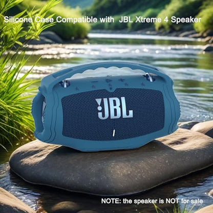 Silicone Cover Case for JBL Xtreme 4 Portable Bluetooth Speaker | Soft Skin Sleeve for JBL Xtreme 4 Protective Carrying Case with Handle, Shockproof and Anti-Scratch Cover (Blue) - color: Blue