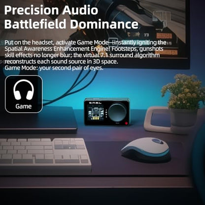 SMSL Nano ONE Pro External Sound Card, Hi-Fi DSP Chip,Virtual 7.1 Surround Sound, for Windows/Mac/Phone/Live Stream/Game,3.5mm Headphone Output, Mic in, Plug and Play Driverless (Black) - color: Black