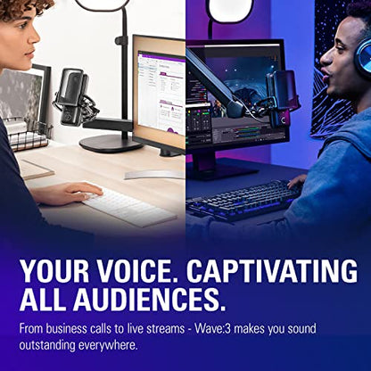 Elgato Wave:3 USB Condenser Microphone for Streaming - color: Black