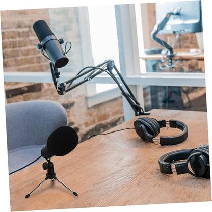 Cardioid USB Condenser Microphone with Tripod Stand and USB Cable Plug and Play Streaming Mic for Pc Laptop Adjustable Volume for Recording Broadcasting Video Conference