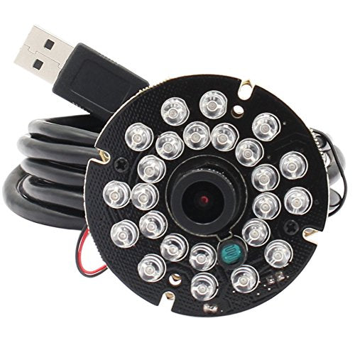 ELP H.264 1080P IR Infrared Night Vision USB Camera Module with Microphone | Wide Angle PC Webcam for Computer, UVC USB2.0 Lightburn Camera for Day Night Vision Home Security, Industrial Machine Vision - size: Infrared lens