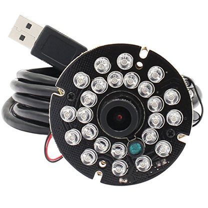 ELP H.264 1080P IR Infrared Night Vision USB Camera Module with Microphone | Wide Angle PC Webcam for Computer, UVC USB2.0 Lightburn Camera for Day Night Vision Home Security, Industrial Machine Vision - size: Infrared lens