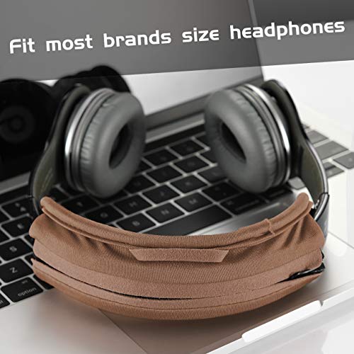 Universal Replacement Headband Cushion Pad Cover Protector Compatible with ATH M50X, QC 35i/35ii, QC25, Solo 2/Solo 3, Studio 2/3 Headphones (Brown) - color: Brown