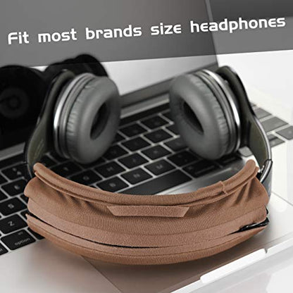 Universal Replacement Headband Cushion Pad Cover Protector Compatible with ATH M50X, QC 35i/35ii, QC25, Solo 2/Solo 3, Studio 2/3 Headphones (Brown) - color: Brown
