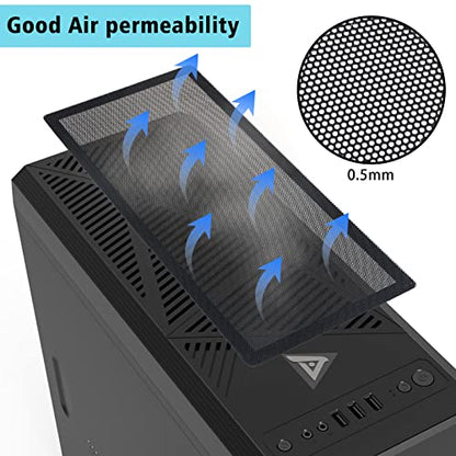 Magnetic PC Case Dust Mesh Filter, 360 x 120mm Fan Cooling Cover, 2 Pack | Black dustproof PVC computer fan grills for gaming PC chassis, power supplies, and liquid cooling radiators; washable.