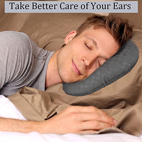 Ear Piercing Pillow with Hole for Cartilage Piercings, CNH Support - color: Dark Gray