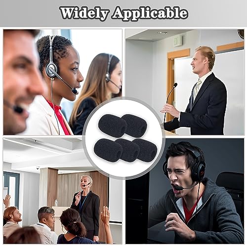 Headset Microphone Covers Foam, Lapel Headset Microphone Windscreen Sponge Foam Microphone Windscreen Mini Foam Cover for Variety of Headset Microphone Noise Reduction (5pcs) - size: 5pcs