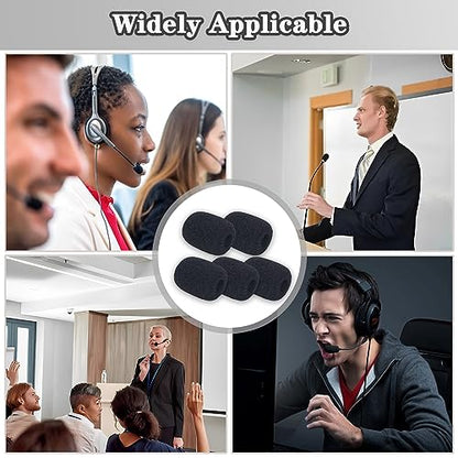 Headset Microphone Covers Foam, Lapel Headset Microphone Windscreen Sponge Foam Microphone Windscreen Mini Foam Cover for Variety of Headset Microphone Noise Reduction (5pcs) - size: 5pcs