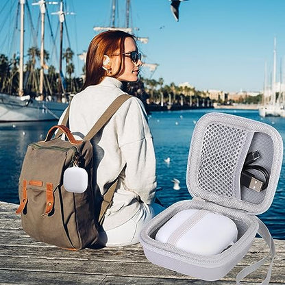 Aenllosi Hard Case for SHOKZ/AfterShokz OpenFit Open-Ear Headphones, White | Silicone cover construction, Water-resistant design, Dust-resistant design, Impact-resistant design - color: White