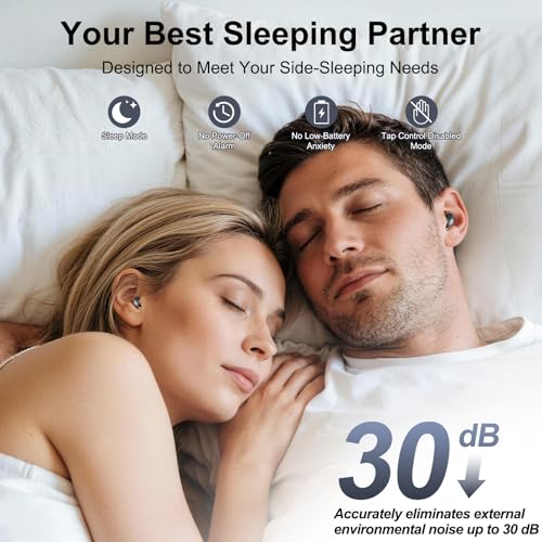Sleep Earbuds Bluetooth 6.0 in Ear, Sleep Headphones with Sleep Monitor APP, 2026 New Mini Sleep Ear Buds with Small Earplugs for Side Sleepers, 48H Playtime Sleep Earphones with Sleep Mode Black - color: Black