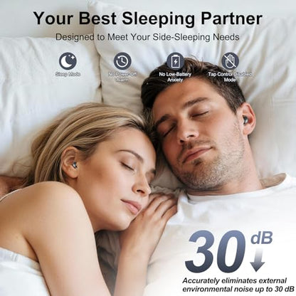 Sleep Earbuds Bluetooth 6.0 in Ear, Sleep Headphones with Sleep Monitor APP, 2026 New Mini Sleep Ear Buds with Small Earplugs for Side Sleepers, 48H Playtime Sleep Earphones with Sleep Mode Black - color: Black