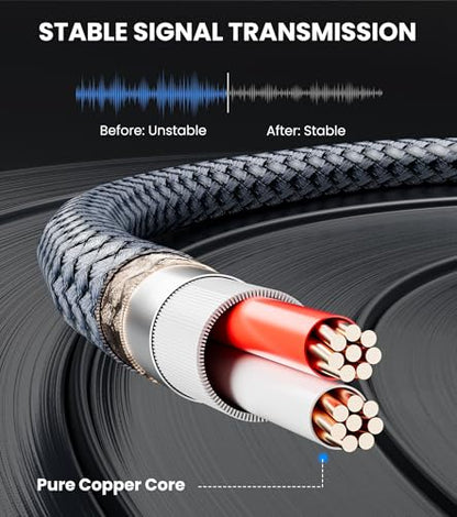 RCA to 1/4 Cable 10ft, Gold-Plated Dual RCA Male to Dual 1/4 inch (6.35 mm) TS Male Stereo Audio Interconnect Cable Patch Cord for AV Receivers, Amplifiers, Speaker - size: 3m/10ft