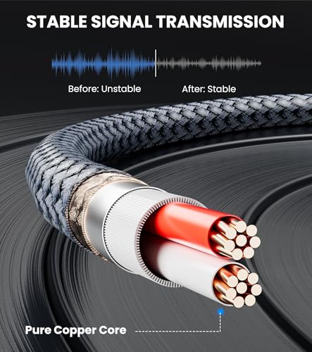 RCA to 1/4 Cable 3.3ft, Gold-Plated Dual RCA Male to Dual 1/4 inch (6.35 mm) TS Male Stereo Audio Interconnect Cable Patch Cord for AV Receivers, Amplifiers, Speaker - size: 1m/3.3ft