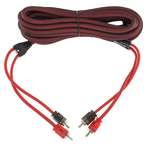 DS18 R16 RCA Cable Ultra Flex 16 Feet - 2-Male to 2-Male Stereo Audio Cables, 2RCA Male to 2RCA Male Stereo Cable for Home Theater, HDTV, Amplifiers, Hi-Fi Systems, Car Audio, Speakers. (16ft / 4.8m) - size: 16 Feet