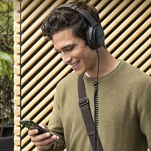 Alitutumao QC45 Coiled Headphones Audio Cable 2.5mm to 3.5mm & 6.35mm Aux Cord Compatible with Bose Quietcomfort QC45 QC35 NC700 On-Ear 2/OE2i/Soundtrue/Soundlink Headphones, 6.35mm Adapter Included