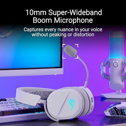 ASUS ROG Pelta Wireless Gaming Headset with Detachable Mic - White - color: WHITE
