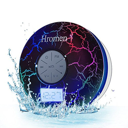 HROMEN Bluetooth Speaker,2nd Gen IPX7 Waterproof Bluetooth Speakers, Bathroom Shower Speaker,Wireless Cool Cracking Backlit, Suction Cup,Outdoor Speaker, Good Gift,Green