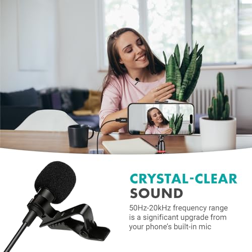 Movo uLav-L Digital Lavalier Omnidirectional Clip on Microphone with USB-C Connector Compatible with iPhone 15/16/17 and Up, iPad-Pro (20-Foot Cord) - style: Single Lav with 20-foot Cord