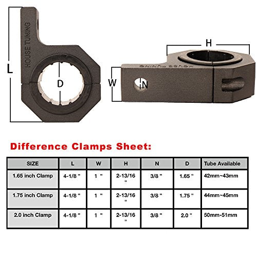 House Tuning 1.625 inche Horizontal Bar Clamps,Mounting Bracket Tube Clamp Roof Roll Cage Holder for Work HID LED Light Bar (2pcs-1.65" Clamp) - size: 1.625"