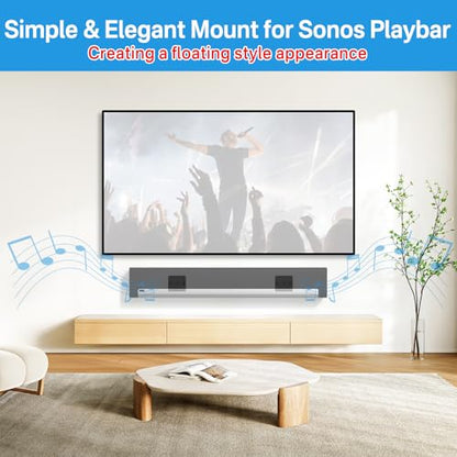 notiela Upgrade Wall Mount for Sonos Playbar Mount Bracket Easy to Install Fit for Sonos Playbar Wall Mount Under TV Mounting Bracket for Space Saving - style: Standard Mount for Sonos Playbar