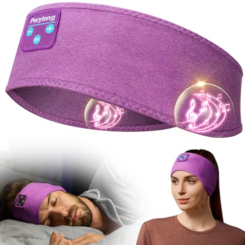 Perytong Sleep Headphones Wireless, Bluetooth 5.4 Sports Headband Headphones with Ultra-Thin HD Stereo Speakers Perfect for Sleeping, Workout, Jogging, Yoga, Insomnia, Air Travel, Meditation (Violet) - color: Violet