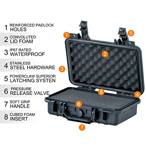 MEIJIA Portable All Weather Waterproof Protective Hard Case, Small Camera Case,Dry Case with Customizable Foam,Fit Use of Drones, Camera,Equipments, 11.65 ”x8.35”x3.78” - color: Black