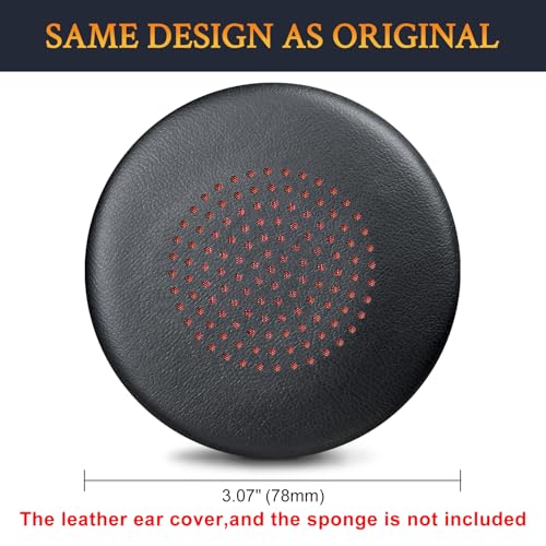 SOULWIT Replacement Earpads for LEVN LE-HS013 Superior/LE-HS016 V3/LE-HS016 Superior/CT002 Superior Headphones, Ear Pads Cushions with Softer Protein Leather, High-Density Foam - Black